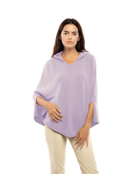 Pure Cashmere Hooded Poncho