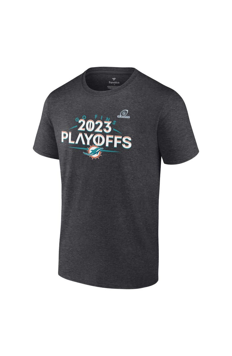 FANATICS Men's Fanatics Branded Heather Charcoal Miami Dolphins 2023 NFL Playoffs T-Shirt, Alternate, color, 