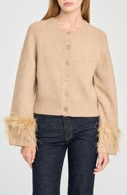 WAYF x Rose Lola Feather Trim Cardigan