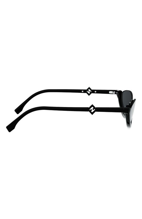 Fendi Ff Diamonds 53mm Oval Sunglasses In Black