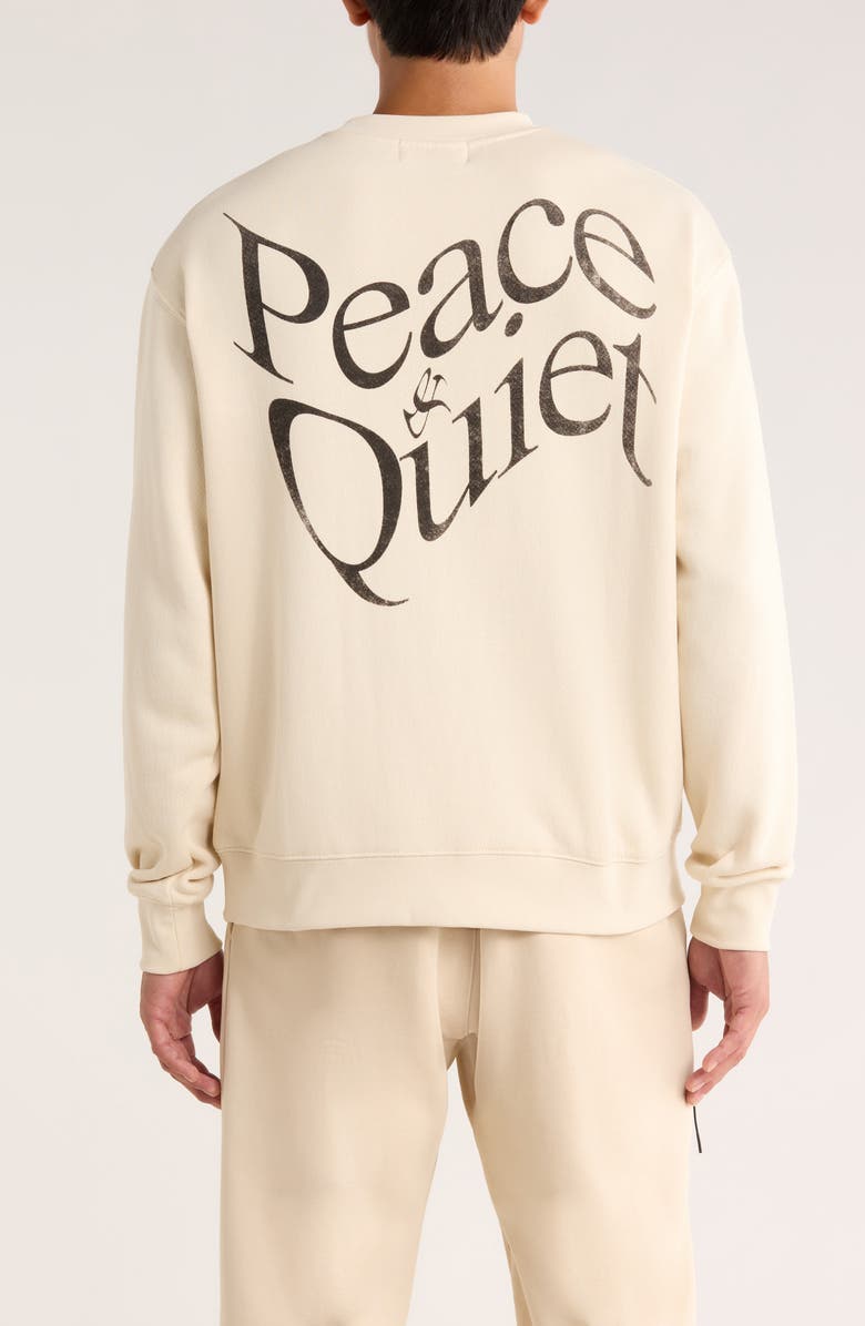 Museum of Peace & Quiet Warped Logo Cotton Crewneck Sweatshirt, Alternate, color, Bone