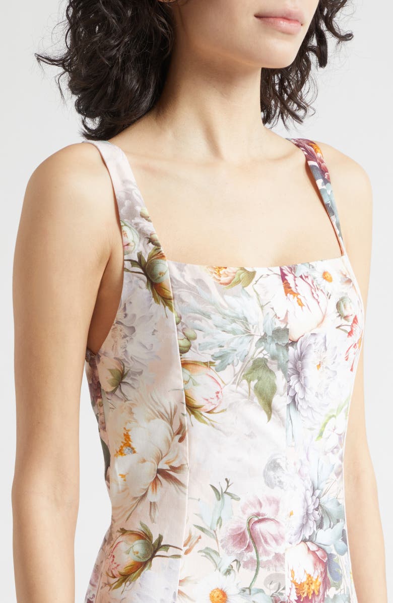 Alice + Olivia Floral Print Sleeveless Maxi Dress, Alternate, color, Sweet Peony