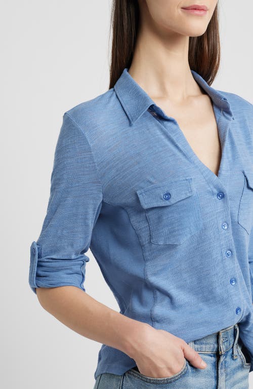 Caslonr Caslon(r) Roll Tab Knit Shirt In Blue Colony