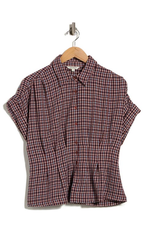 Plaid Short Sleeve Button-Up Shirt