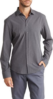 SOUL OF LONDON Microfiber Button-Up Shirt
