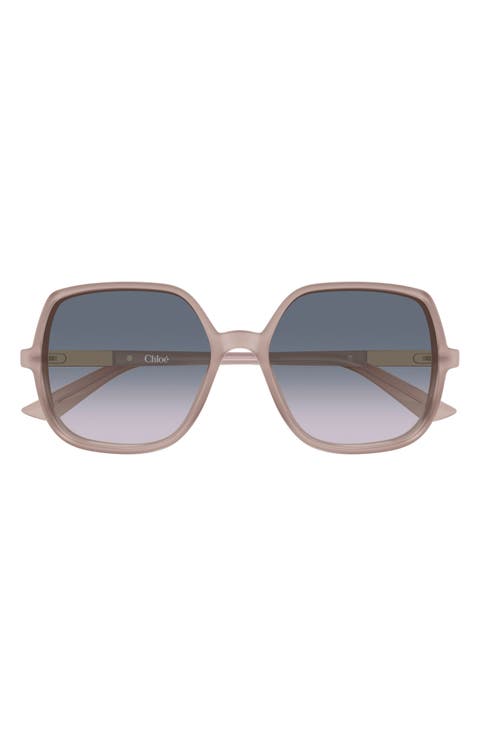 55mm Gradient Geometric Sunglasses