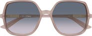 Chloé 55mm Gradient Geometric Sunglasses