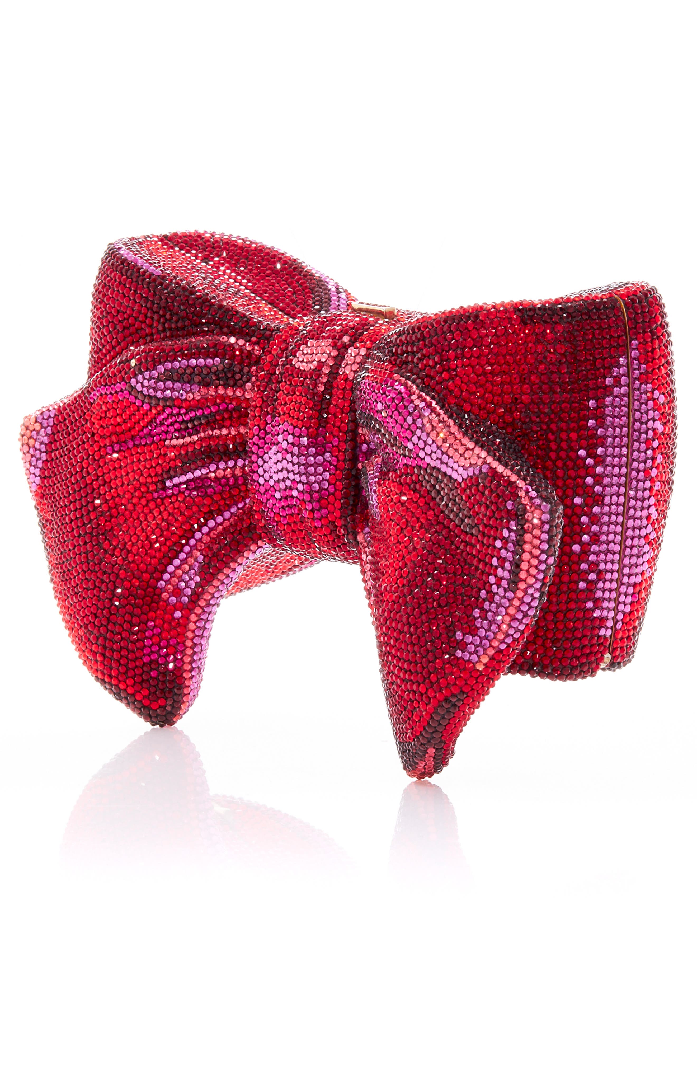 JUDITH LEIBER COUTURE Bow Clutch, Alternate, color, Champagne Siam Multi