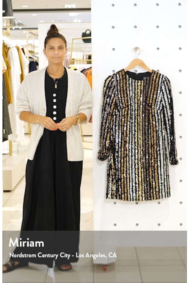Sequin Stripe Long Sleeve Shift Dress video
