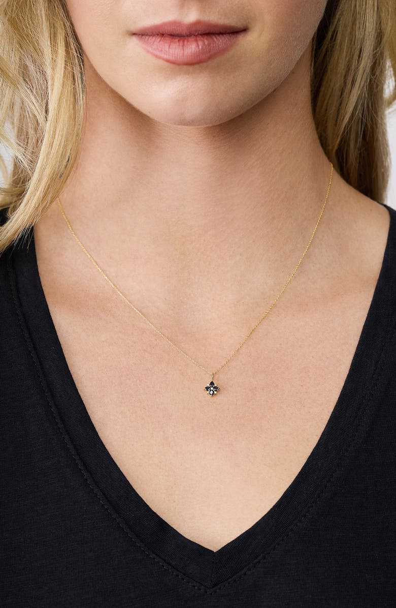 Bony Levy El Mar 18K Gold Sapphire & Diamond Flower Pendant Necklace, Alternate, color, Gold