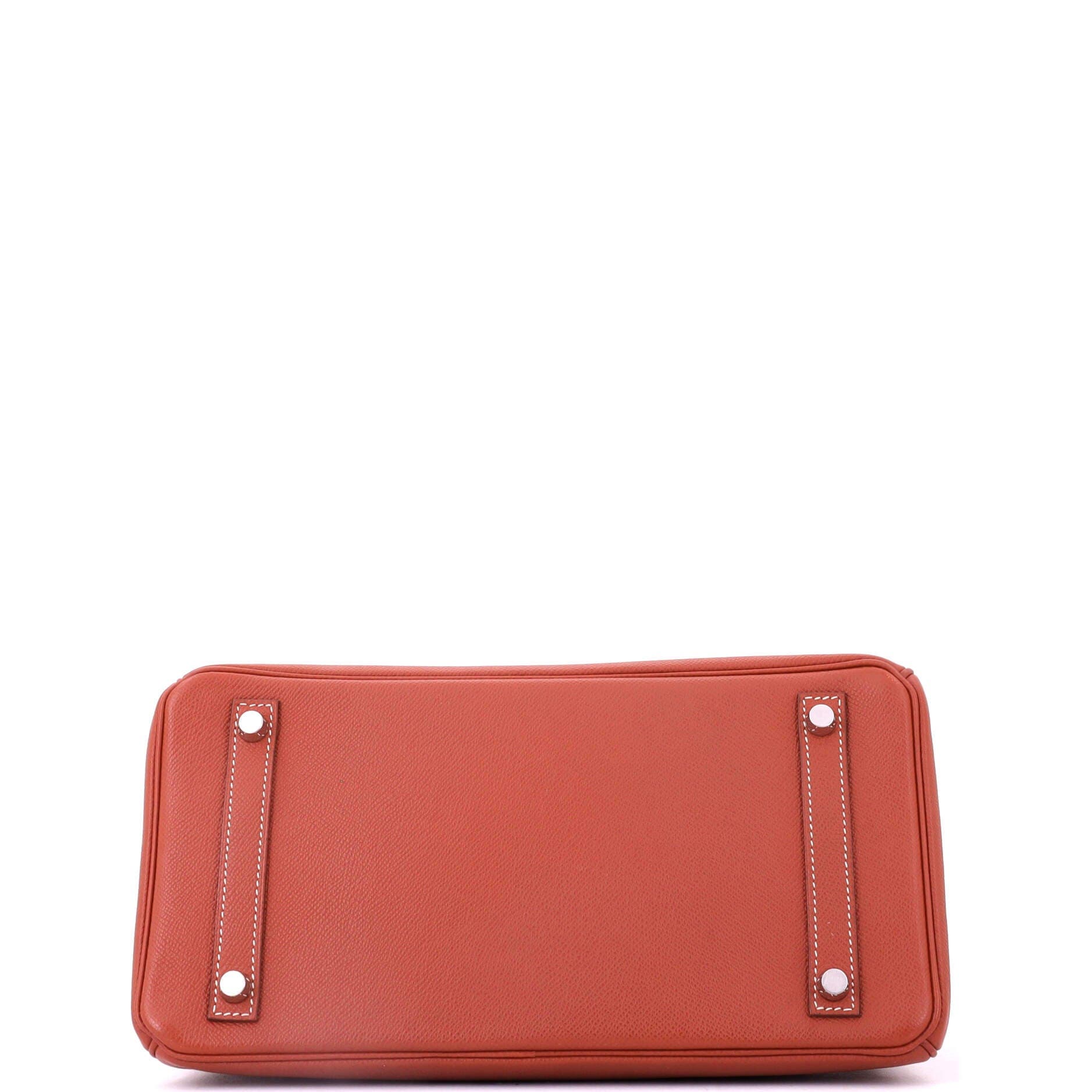 Pre-Owned Hermes Birkin Handbag Orange Epsom with Palladium Hardware 30, Alternate, color, Brique