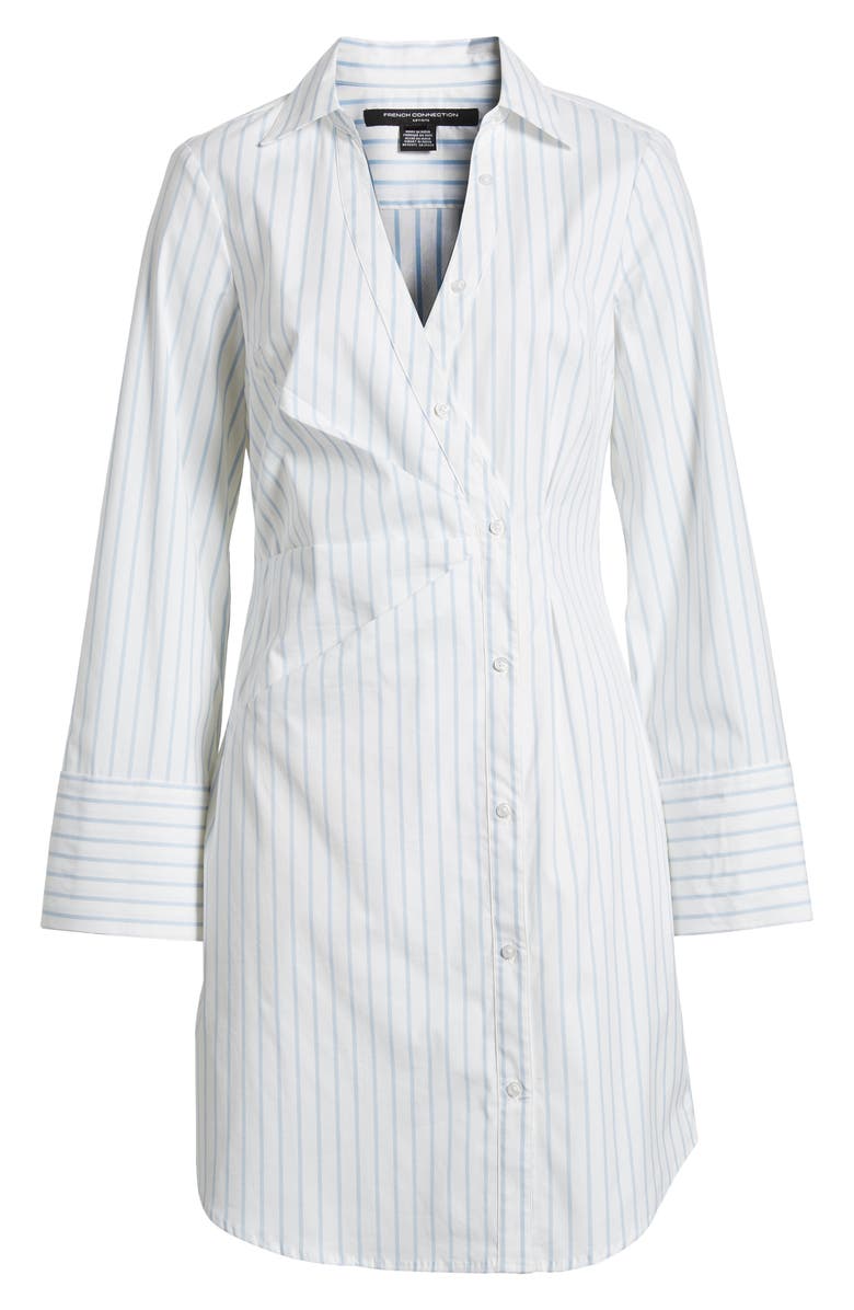 French Connection Isabelle Stripe Long Sleeve Stretch Poplin Shirtdress, Alternate, color, 