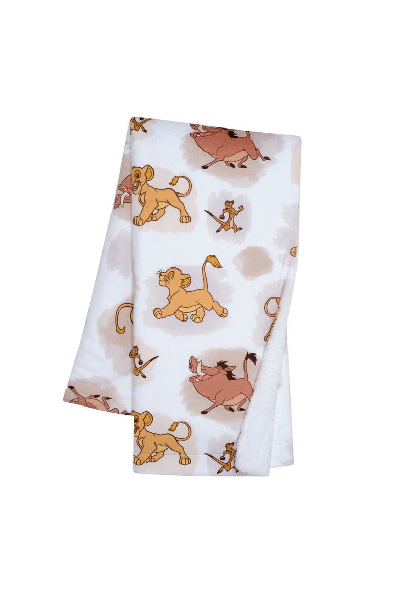 Disney Baby Lion King Safari Soft White Fleece Baby Blanket, Main, color, White