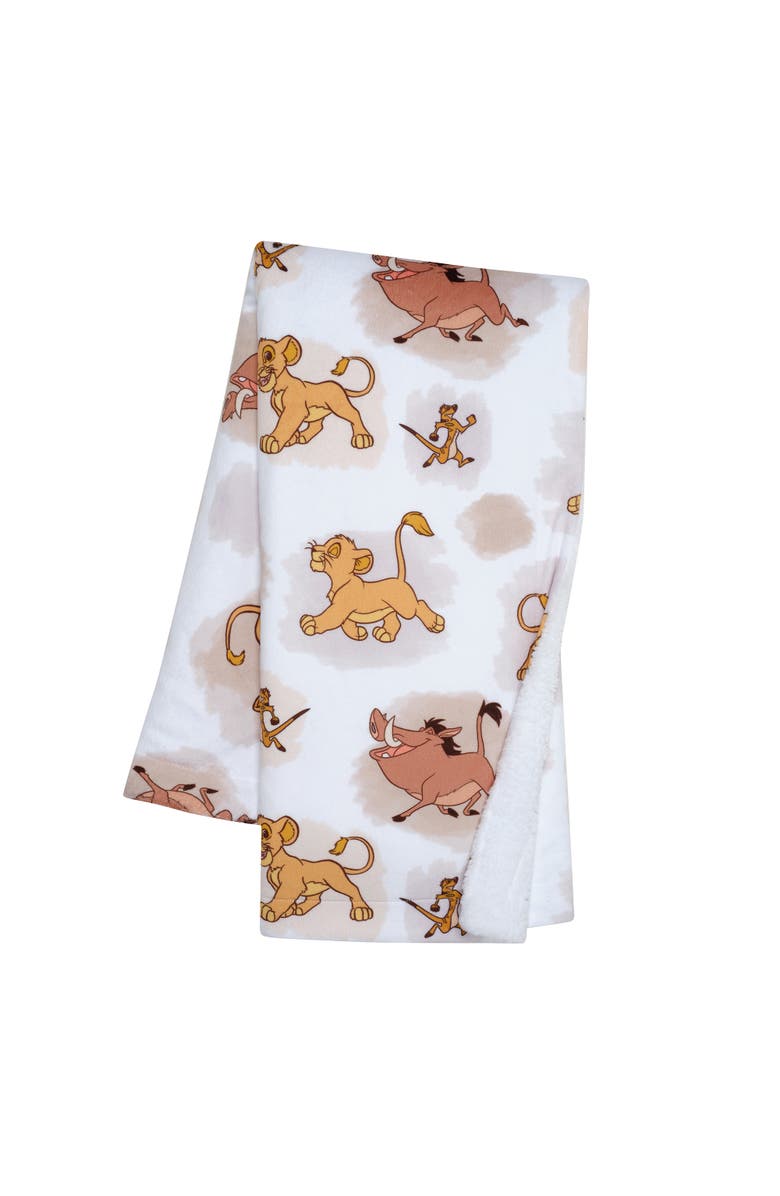 Lambs & Ivy Disney Baby Lion King Safari Soft White Fleece Baby Blanket, Main, color, White