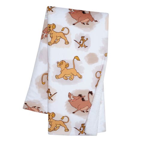 Disney Baby Lion King Safari Soft White Fleece Baby Blanket