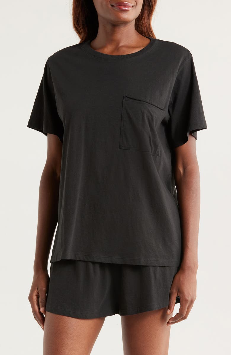 Lunya Organic Pima Cotton Short Pajamas, Main, color, Immersed Black