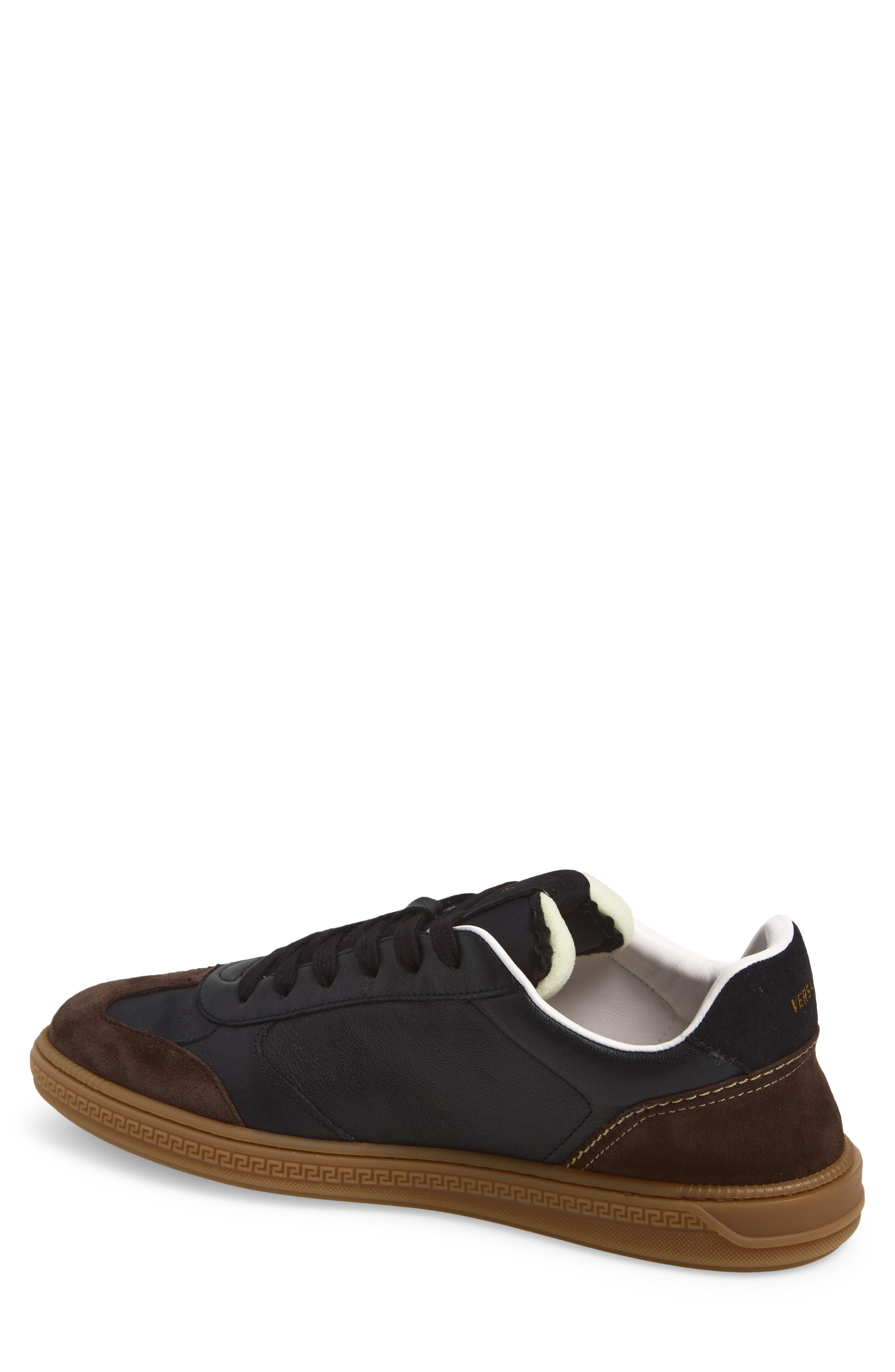 Greca Court Low Top Sneaker, Alternate, color, MOKA NERO