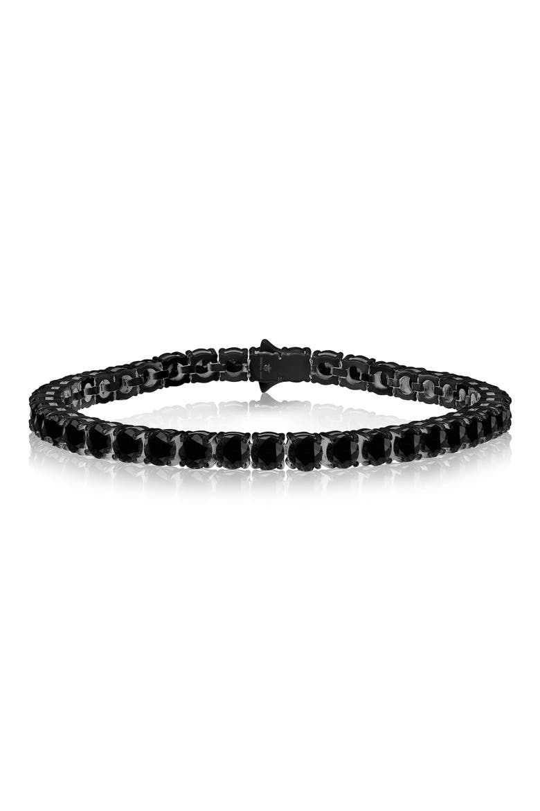 Men's Cubic Zirconia Tennis Bracelet, Main, color, BLACK
