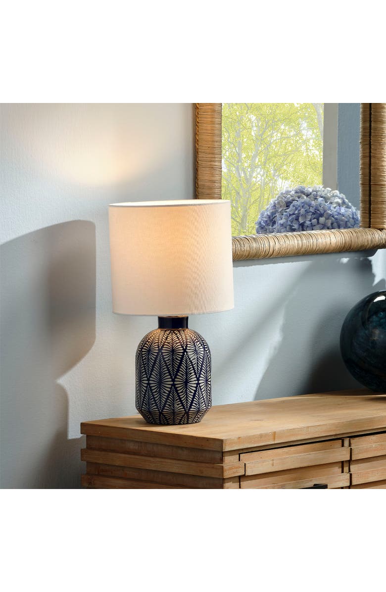 JAMIE YOUNG Highland Ceramic Table Lamp with Linen Shade, Alternate, color, Blue