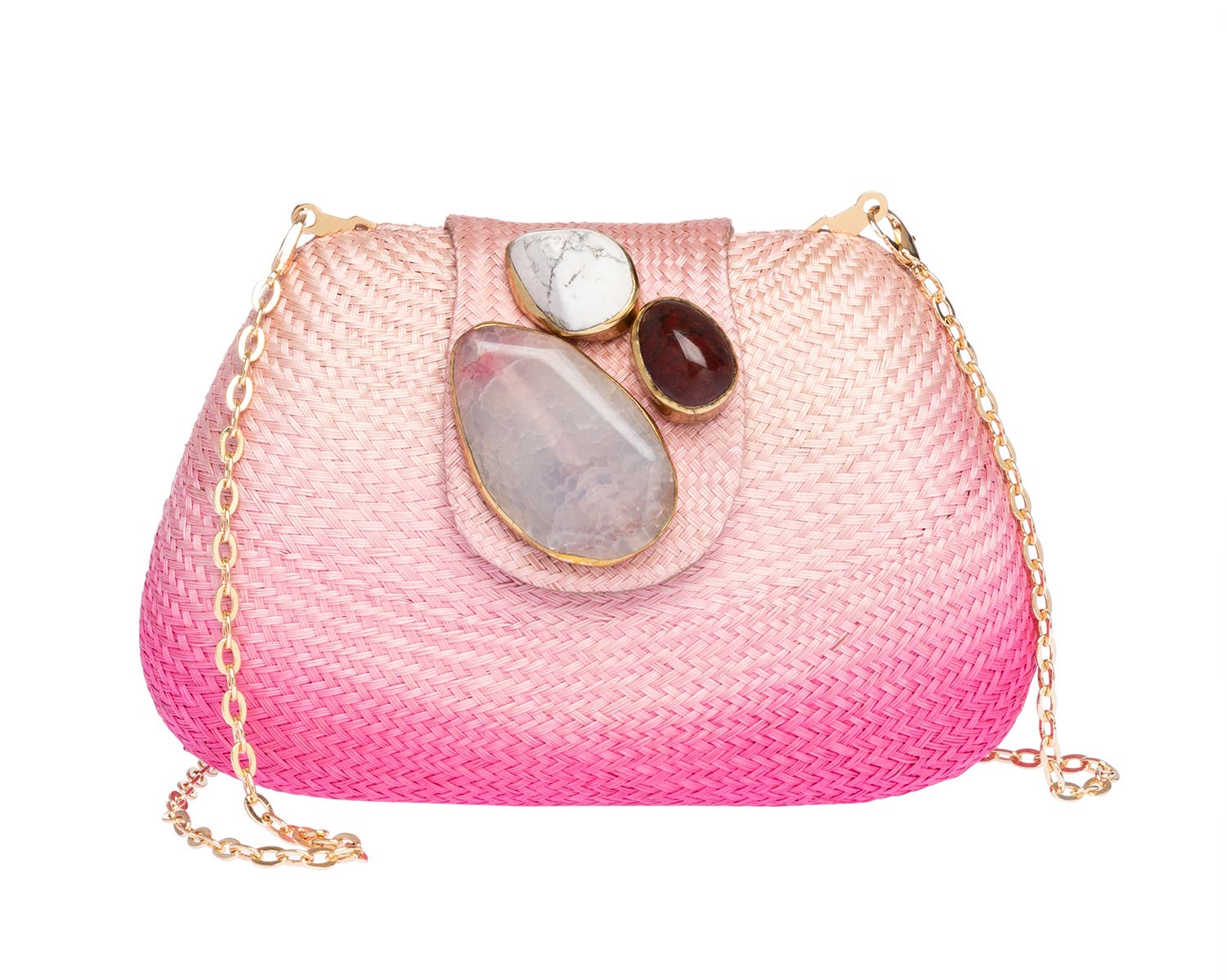 Rafe New York Tamu Embroidered Bean Clutch, Alternate, color, Pink