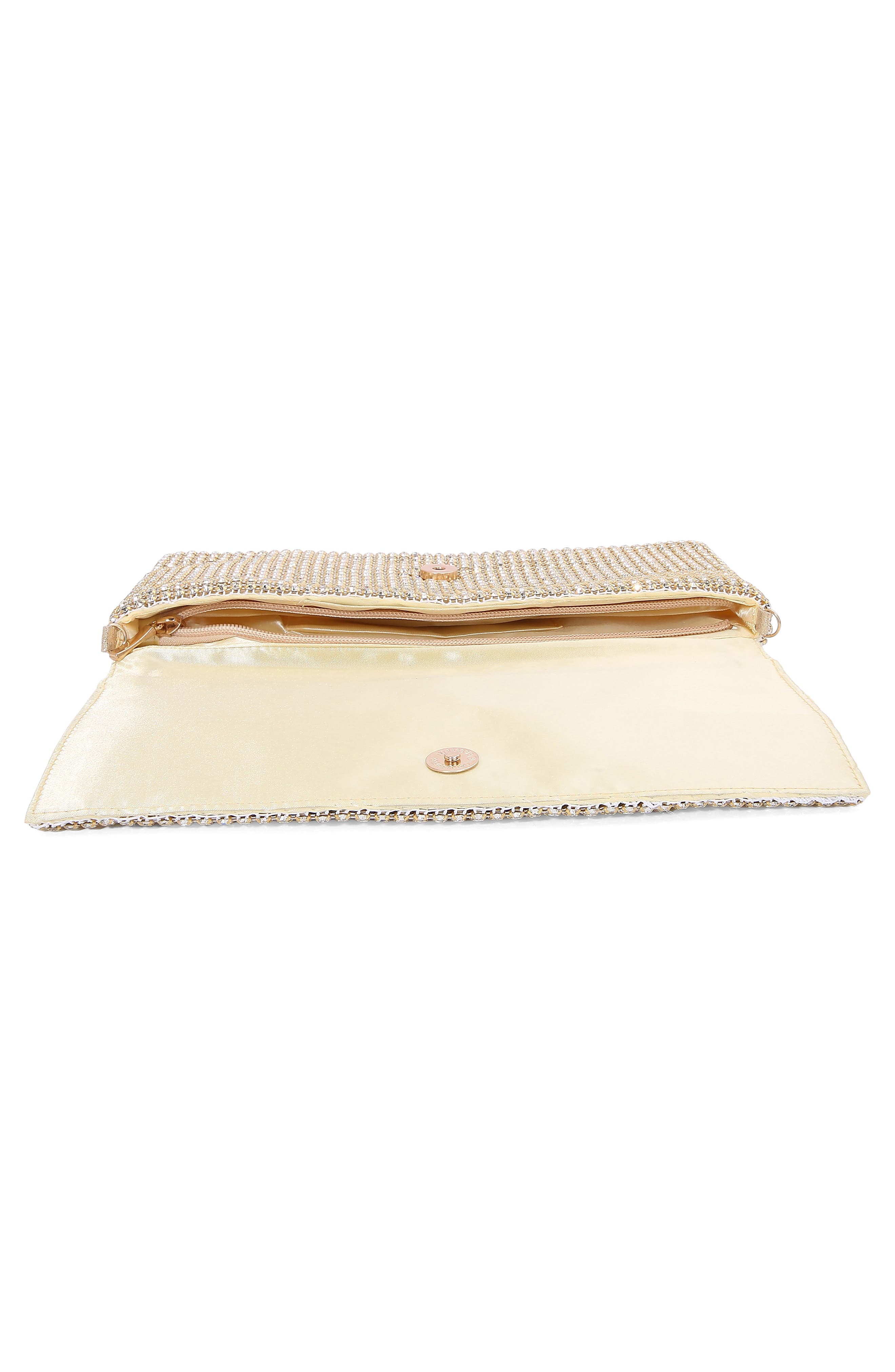 Large Rhinestone Embellished Clutch, Alternate, color, GOLD