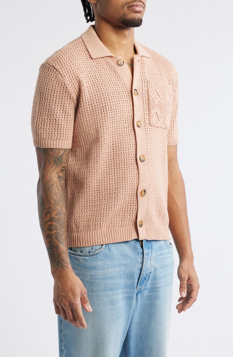 Native Youth Blakely Knitted Button-Up Shirt, Alternate, color, Pink