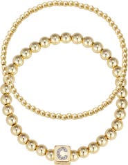 Adornia Set of 2 Gold Plated Stretch Bracelets