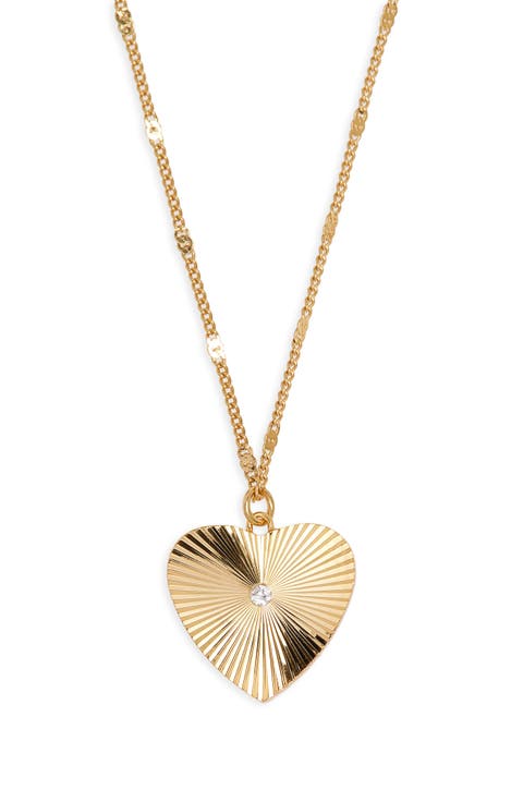 Engine Turned Heart Pendant Necklace