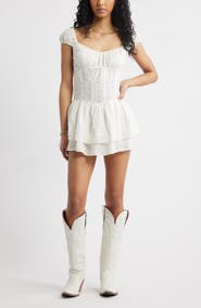 BP. Eyelet Layered Ruffle Romper