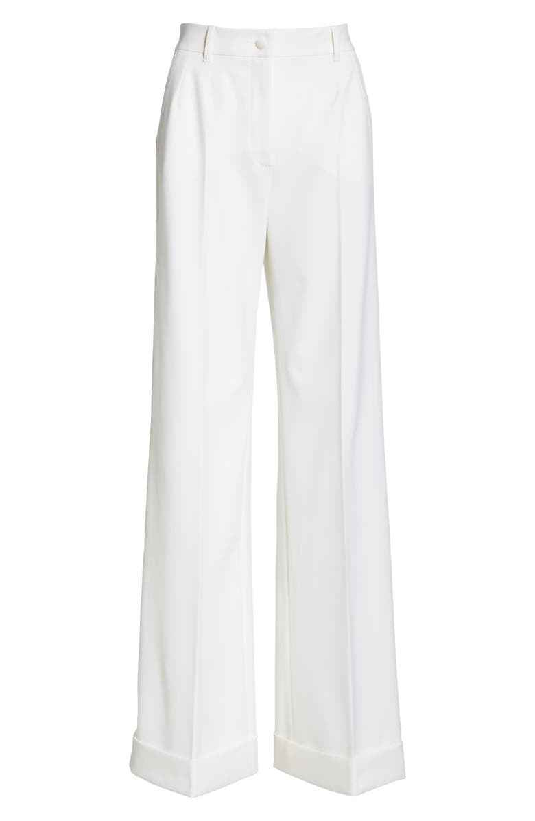 Dolce&Gabbana Wide Leg Cuff Wool Blend Pants, Alternate, color, 