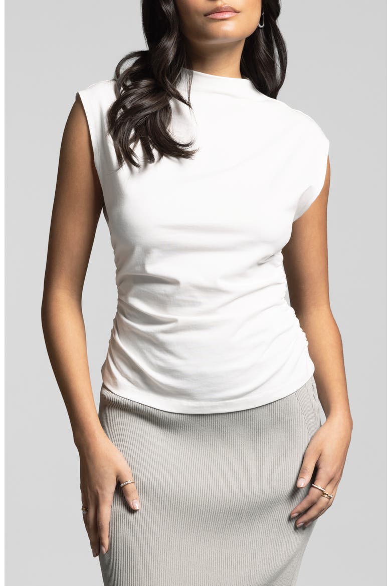 Simone Stretch Pima Cotton Top, Main, color, BLANC