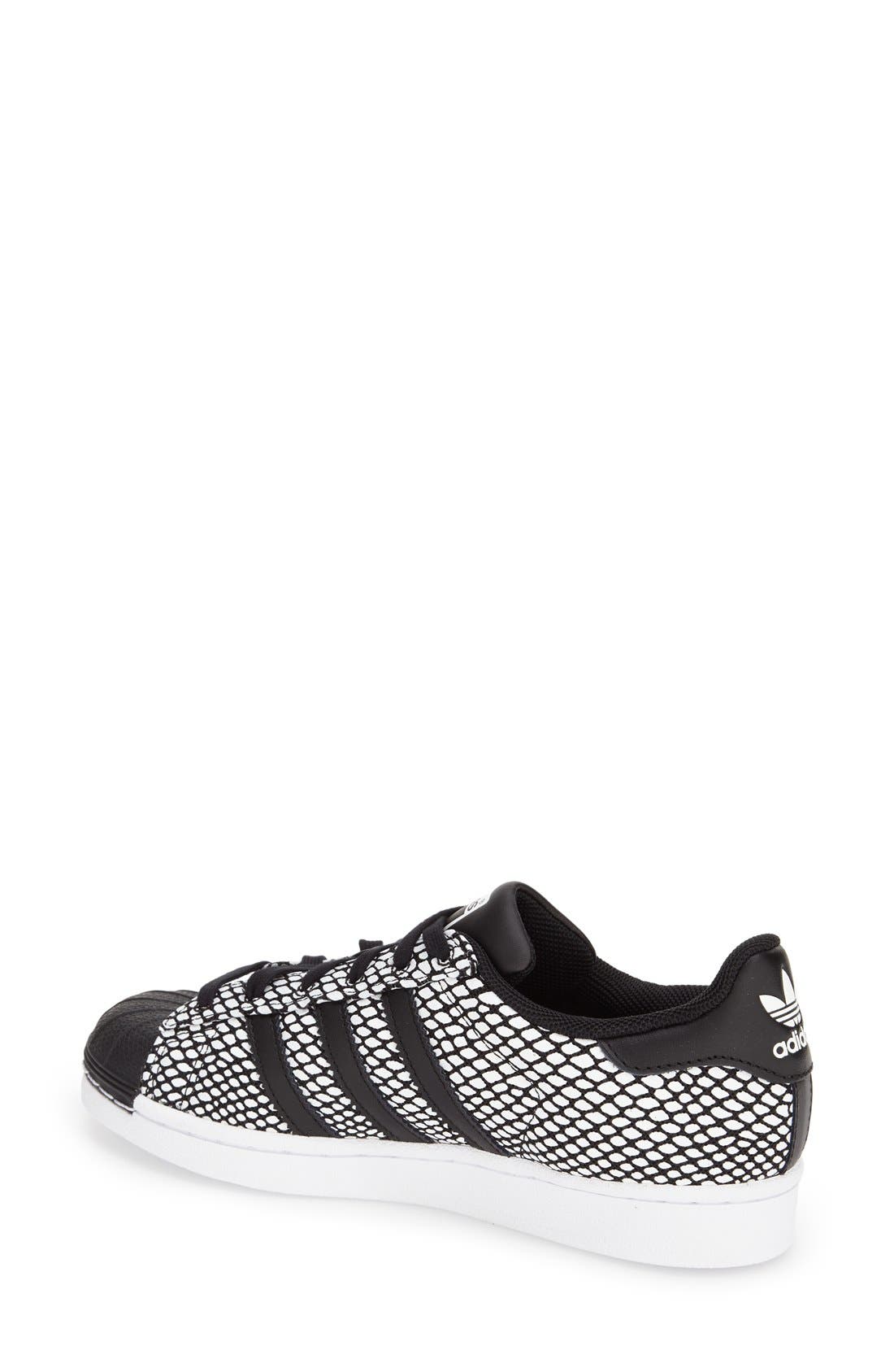 adidas 'Superstar' Snake Embossed Sneaker, Alternate, color, 
