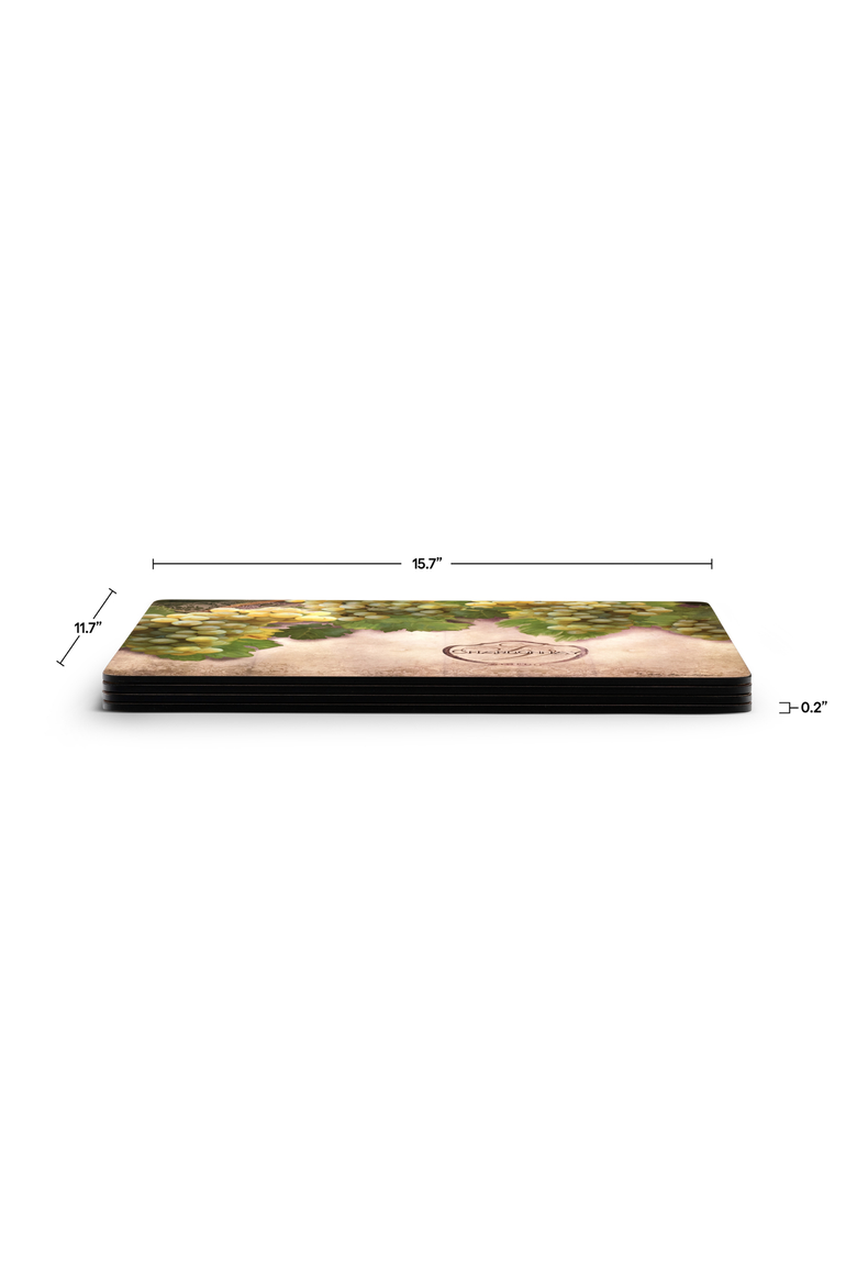 Tuscan Vineyard Set of 4 Cork Back Placemats, Alternate, color, Multi