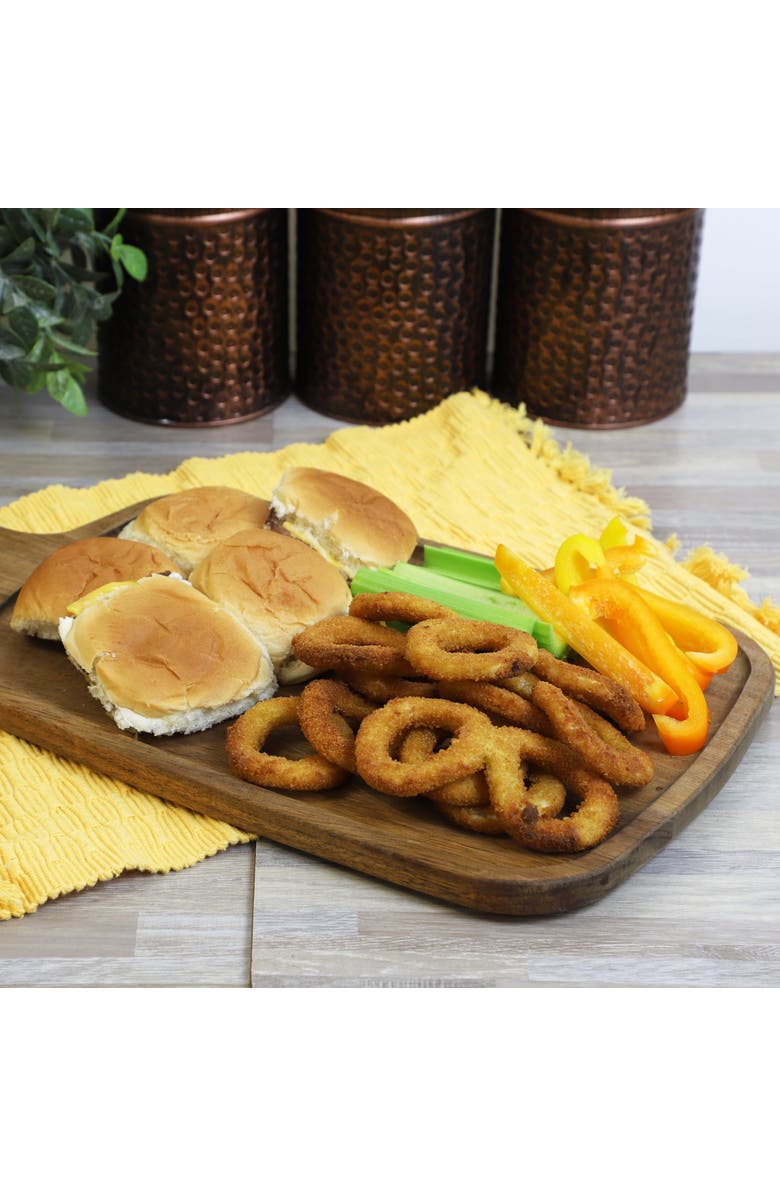 Megachef 14 Inch Acacia Wood Rectangle Serving Board with Handle, Alternate, color, Acacia