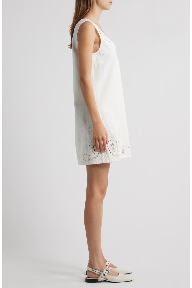 Belle Eyelet Sleeveless Minidress, Alternate, color, WHITE