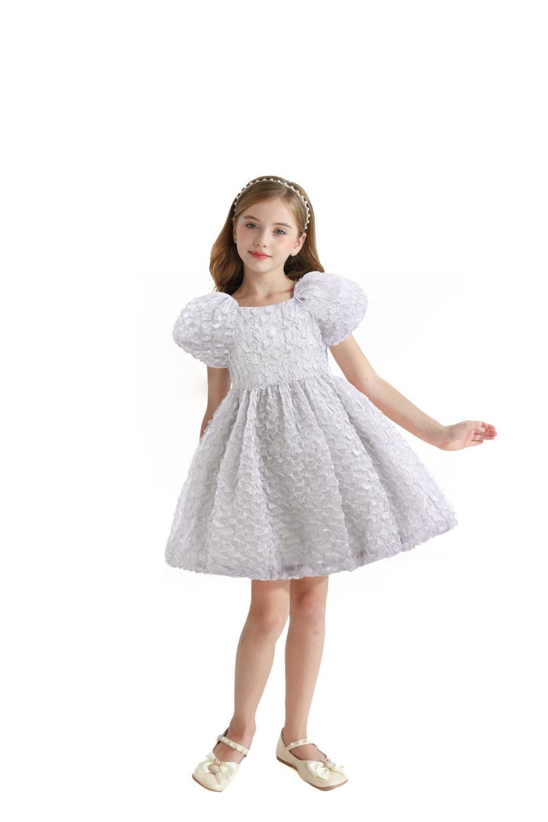 Textured Empire Dress, Alternate, color, Grey