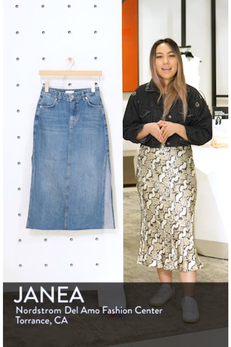 Split Denim Midi Skirt video