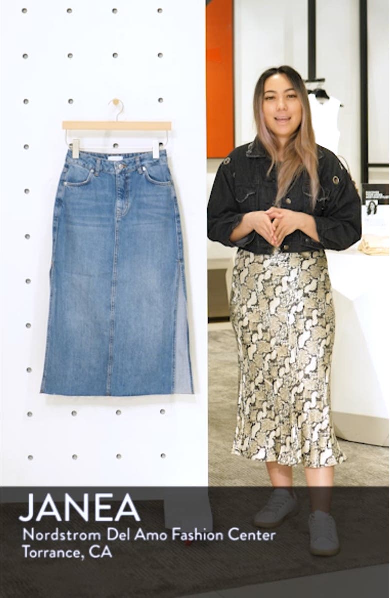 Split Denim Midi Skirt, sales video thumbnail