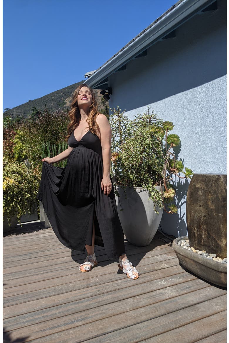 Oxord Maternity/Nursing Sundress, Alternate, color, OXFORD BLACK