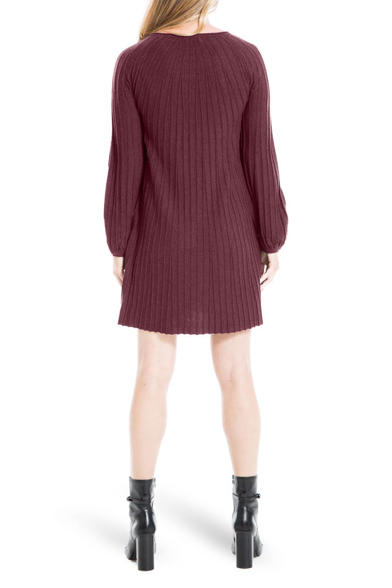 Long Sleeve A-Line Sweater Dress, Alternate, color, WINE