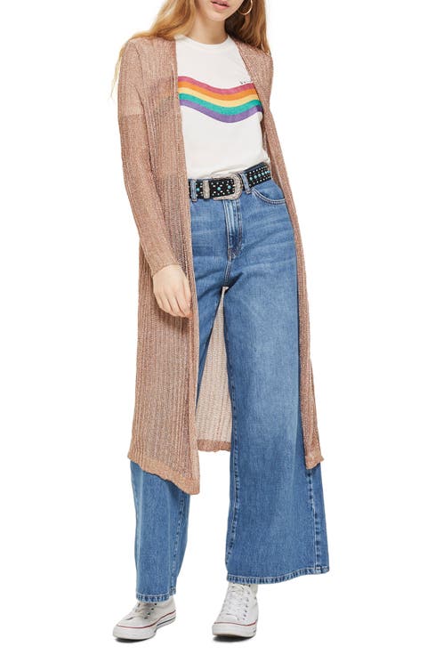 Metallic Longline Cardigan