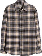 Schott NYC Two-Pocket Long Sleeve Flannel Button-Up Shirt