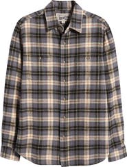 Schott NYC Two-Pocket Long Sleeve Flannel Button-Up Shirt