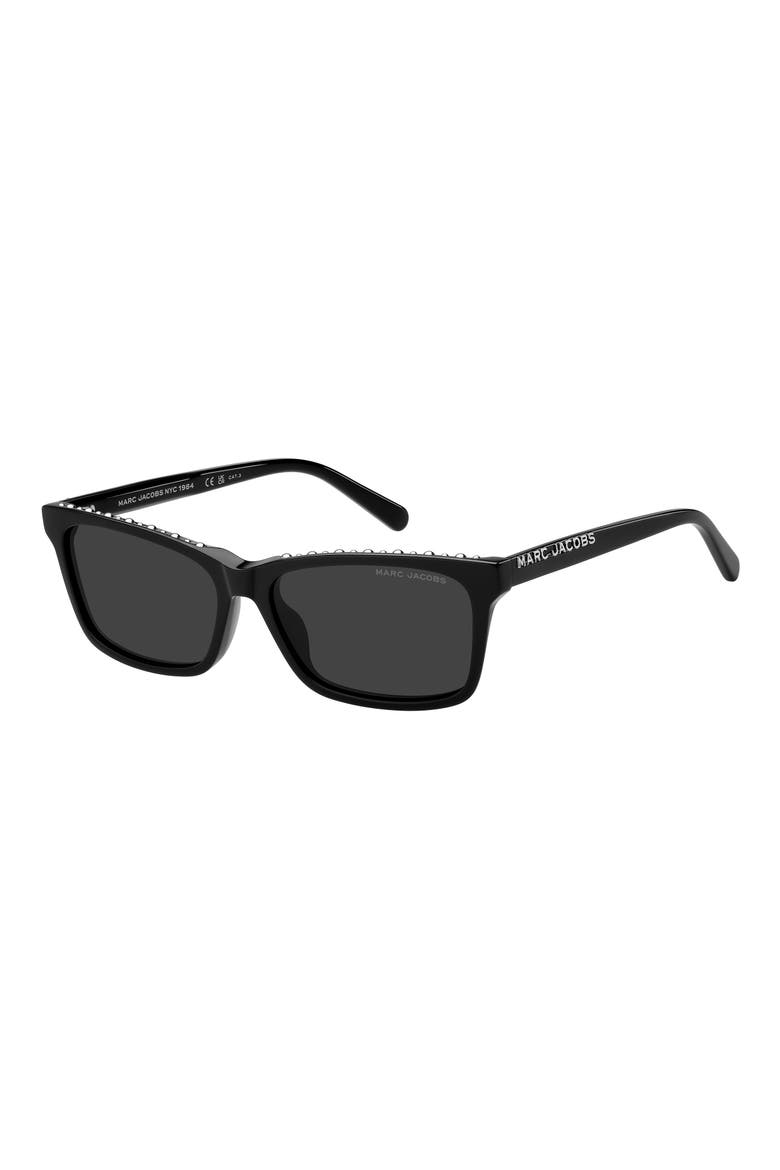 54mm Rectangular Sunglasses, Alternate, color, BLACK/ GREY