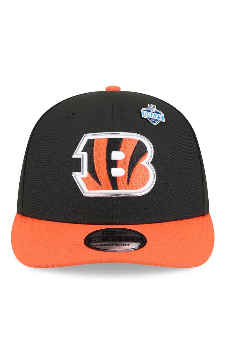 Men's New Era  Black/Orange Cincinnati Bengals 2026 NFL Draft On Stage Pre-Curved 9FIFTY Snapback Hat, Alternate, color, Black
