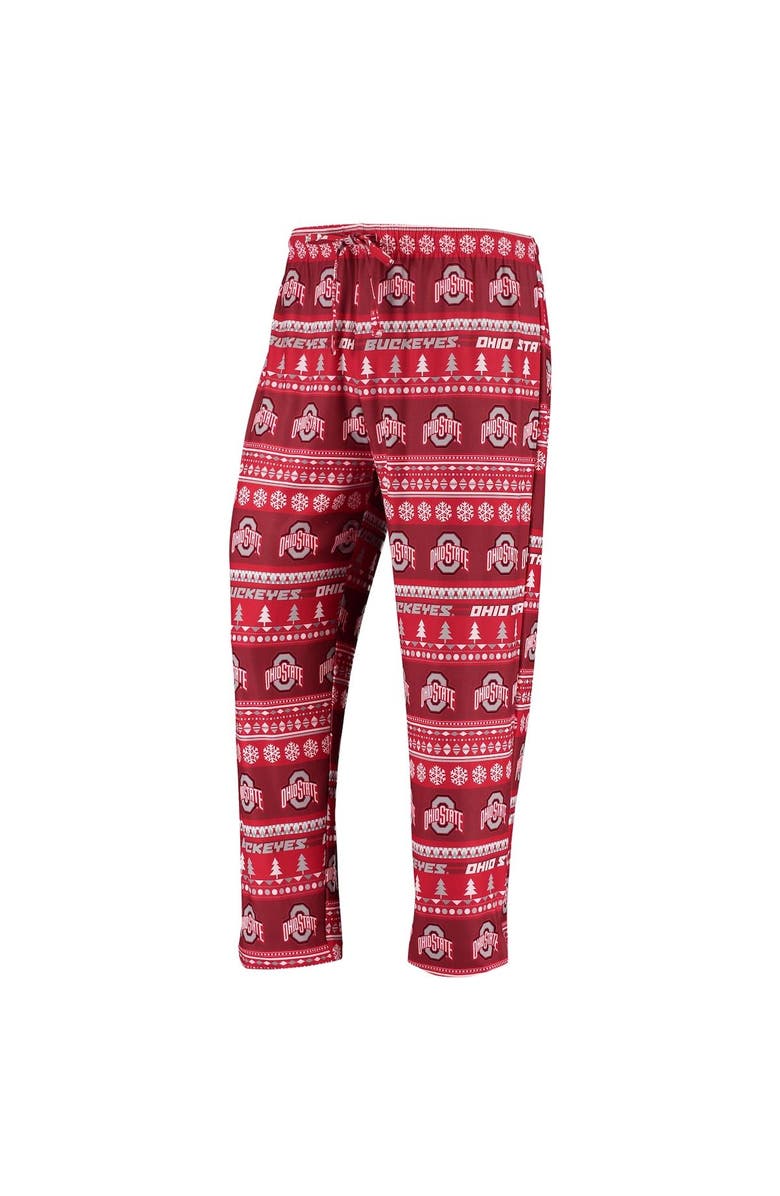 CONCEPTS SPORT Men's Concepts Sport Scarlet Ohio State Buckeyes Ugly Sweater Knit Long Sleeve Top and Pant Set, Alternate, color, Scarlet