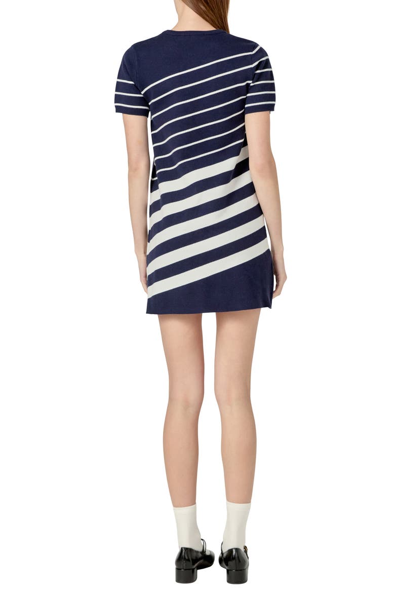 Multistripe Knit Minidress, Alternate, color, NAVY/ CREAM