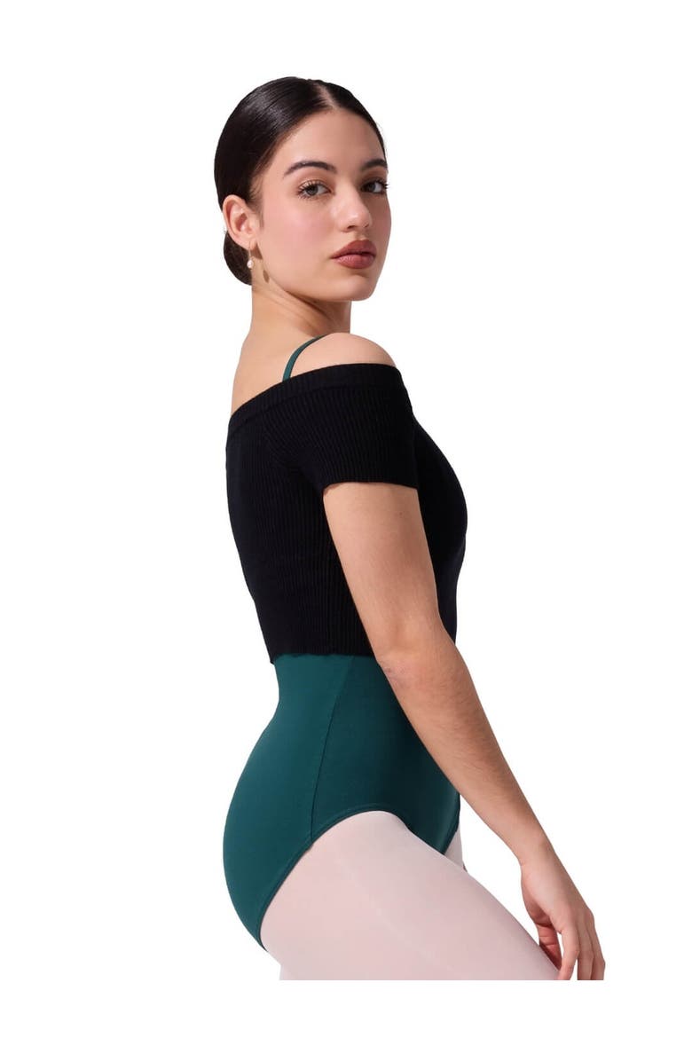 Ribbed Knit Cropped Sweater, Alternate, color, black
