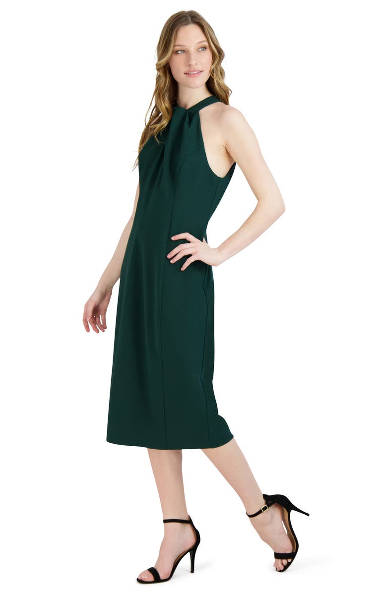 Julia Jordan Twist Neck Sheath Dress, Alternate, color, Pine