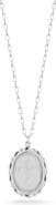 SPHERA MILANO Sterling Silver CZ Cross Oval Pendant Necklace